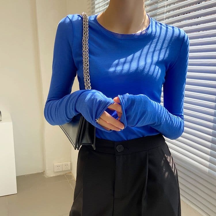 カットソー シンプル美シルエット 薄手長袖カットソー