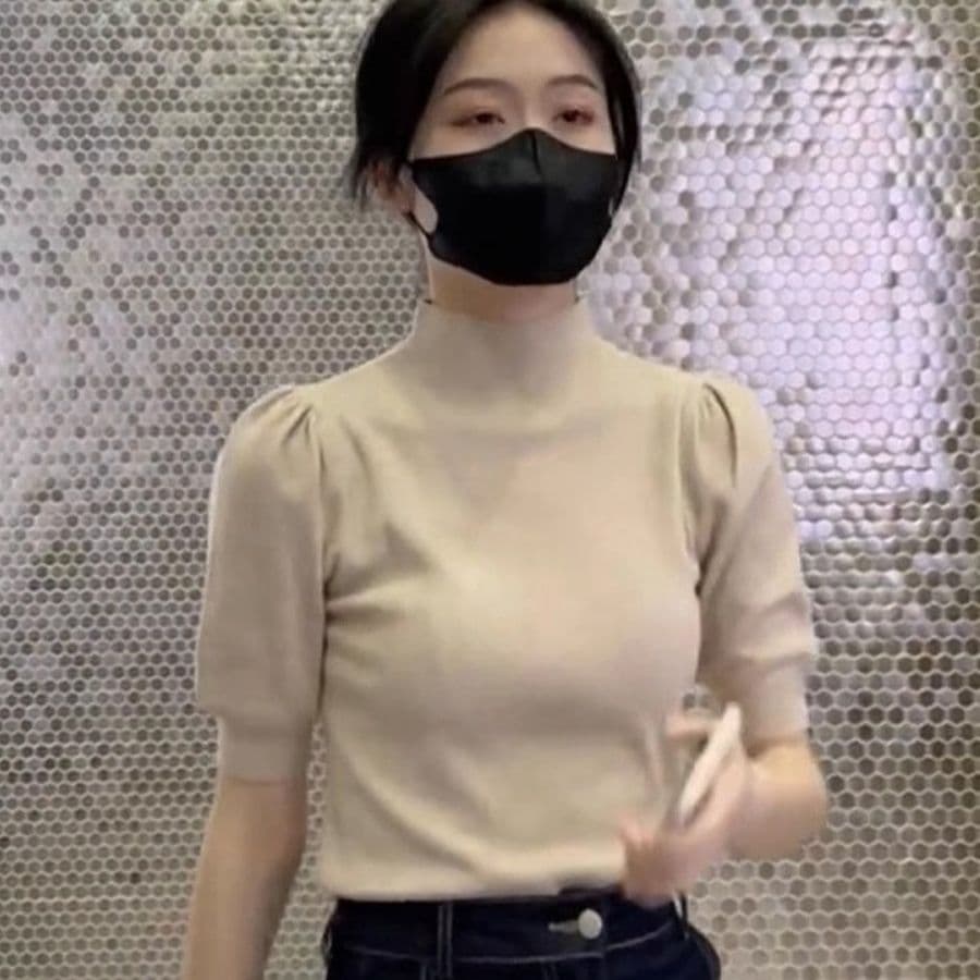 カットソー すっきりフィット ハイネック半袖