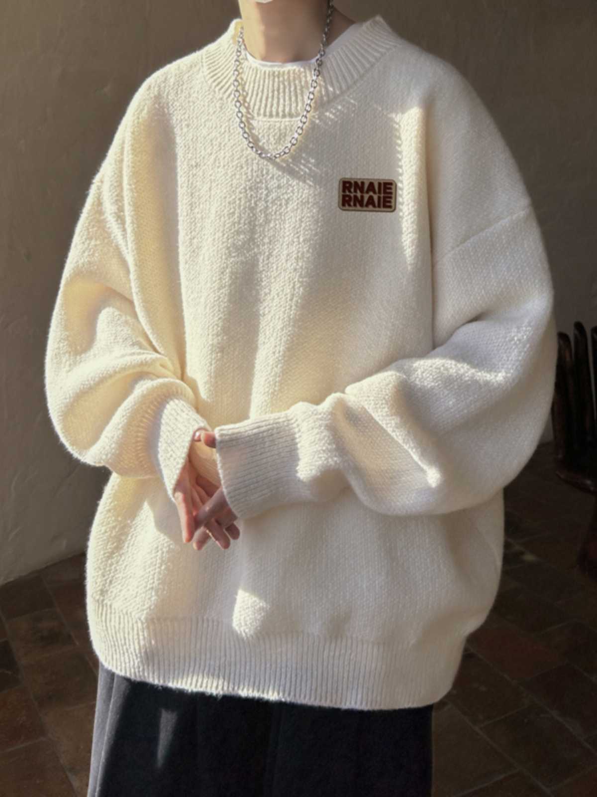 カットソー リブ編みオーバーサイズニット