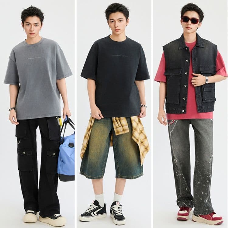 カットソー シンプル文字入りオーバーサイズ半袖