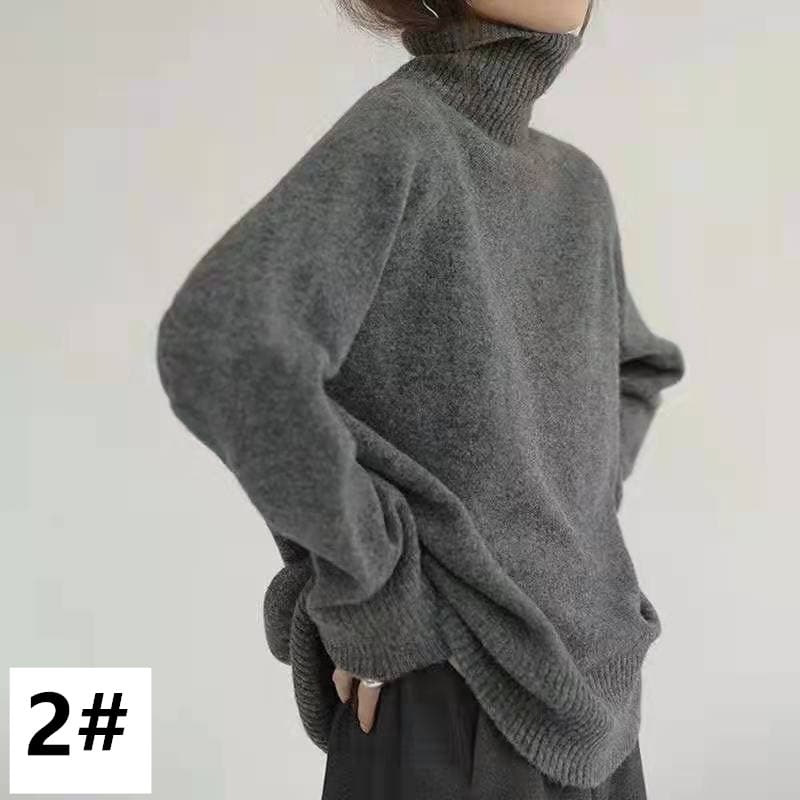 カットソー 秋冬新作 ハイネックセーター 長袖ニット 女性用 全7色展開