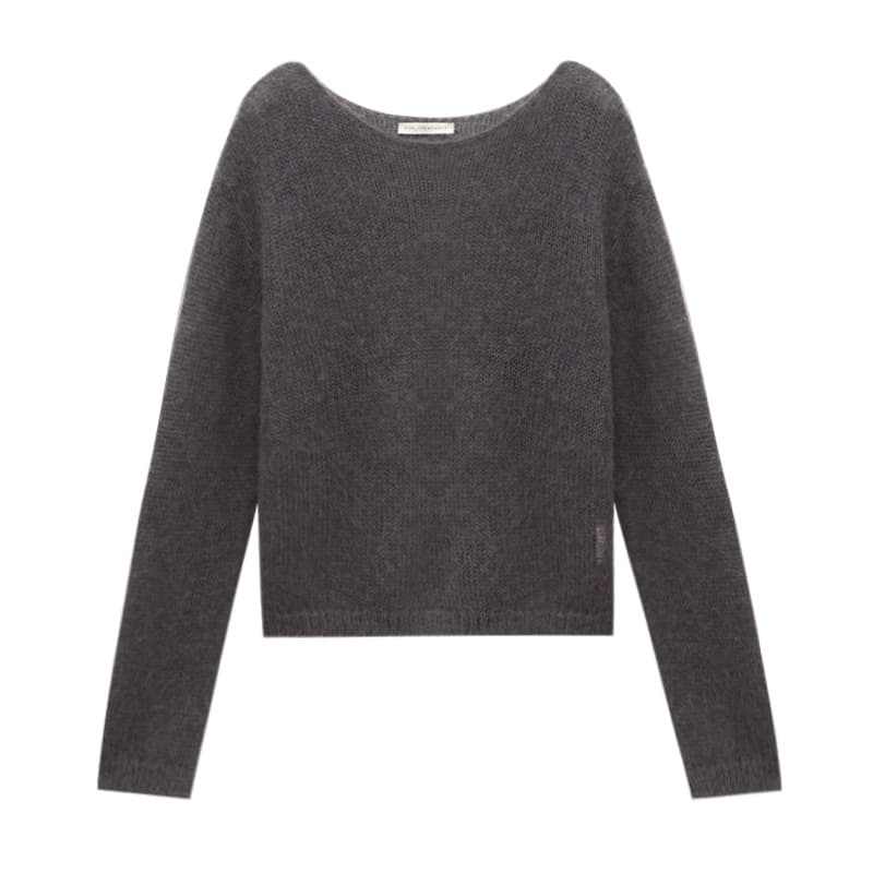 カットソー シアーニット 透け感長袖プルオーバー