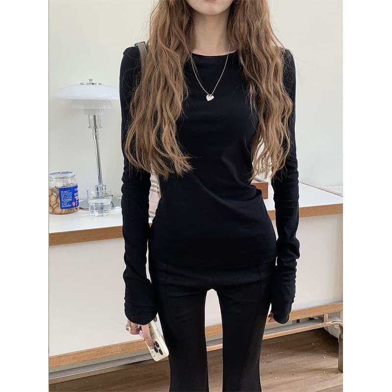 カットソー シンプル美シルエット長袖カットソー