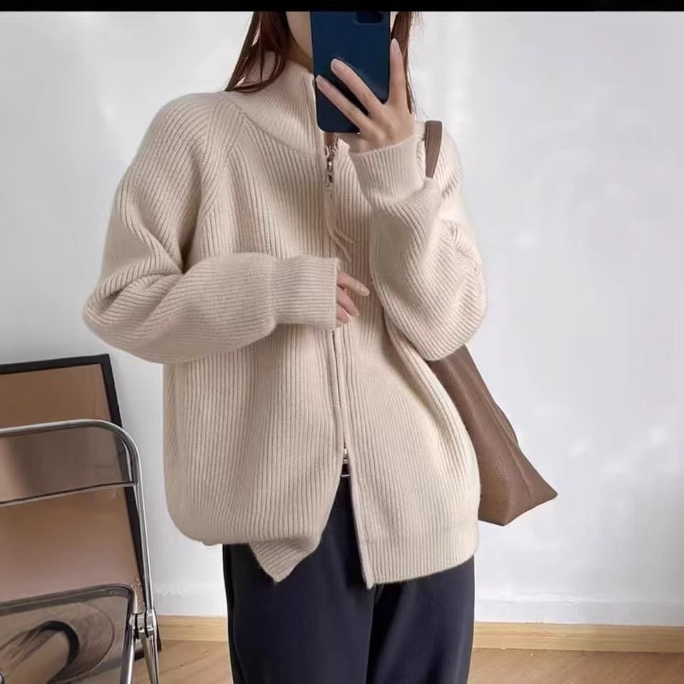 カットソー 長袖ニットカーディガン韓国風レディース９色展開