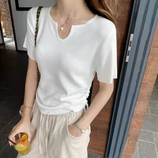 カットソー ゆったり上品ネックデザインカットソー