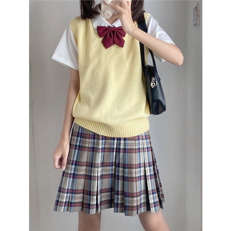カットソー 学生風ニットベスト