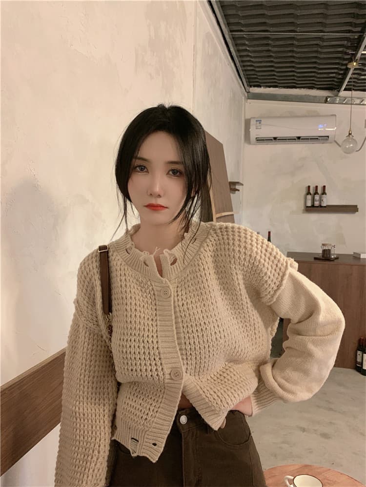 カットソー 冬服 ゆったり長袖ニット カーディガン セーター