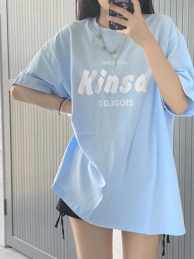 カットソー ゆったりシルエット ロゴ入りカットソー