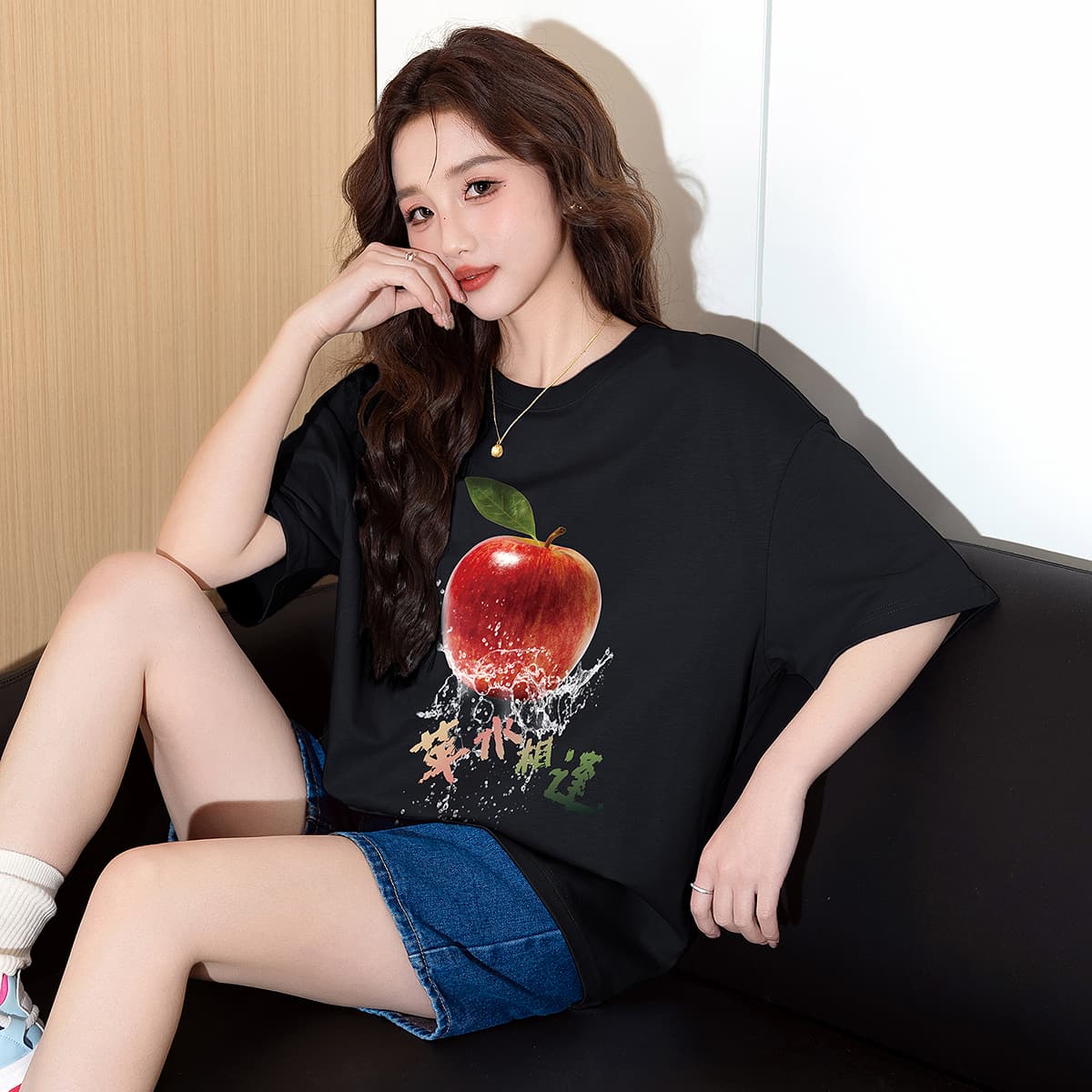 カットソー 果物図案 ゆったりカットソー