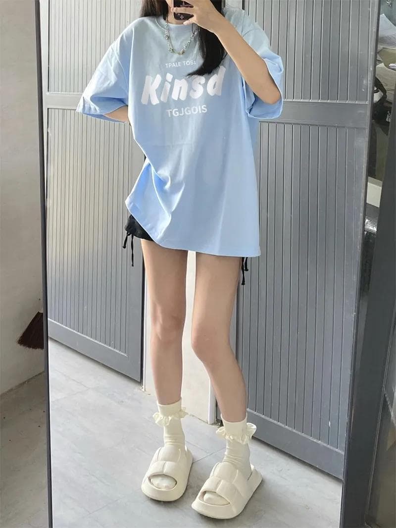 カットソー ゆったりシルエット ロゴ入りカットソー
