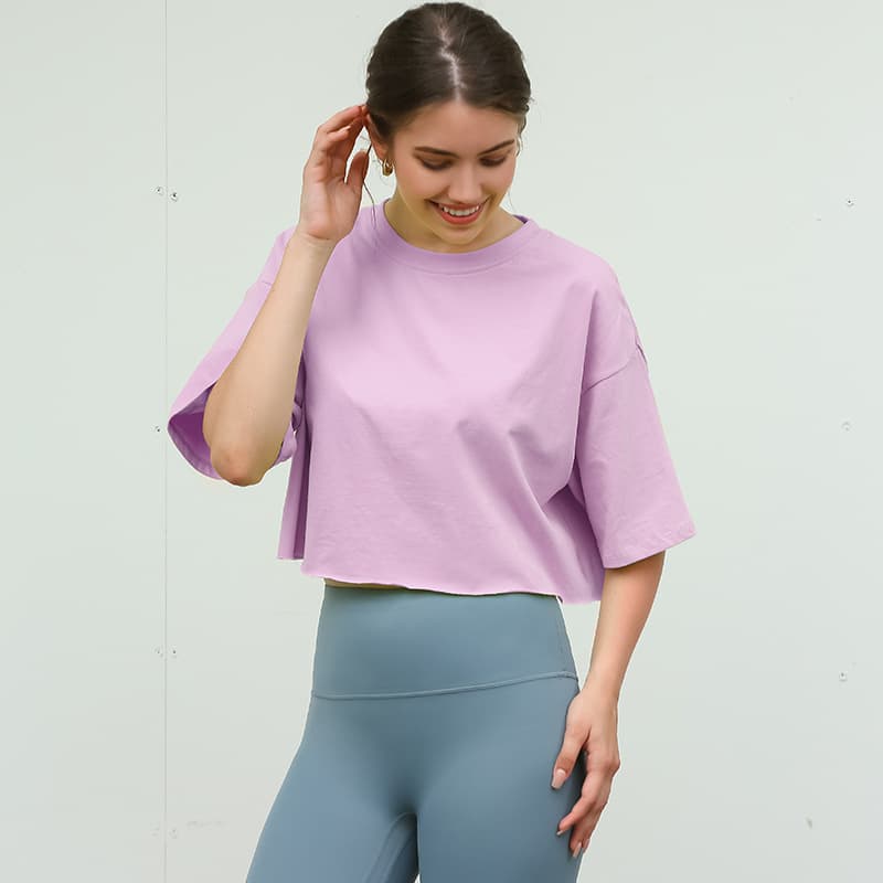 カットソー シンプルショート丈カットソー