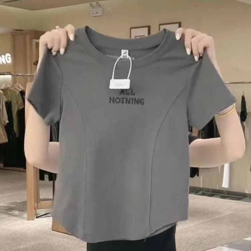 カットソー シンプル文字入り半袖カットソー