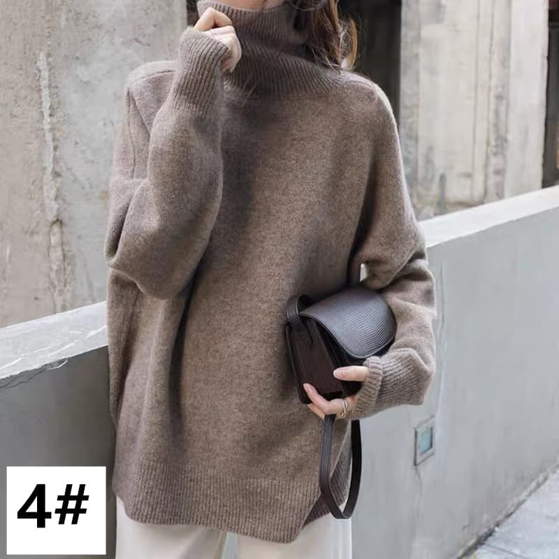 カットソー 秋冬新作 ハイネックセーター 長袖ニット 女性用 全7色展開