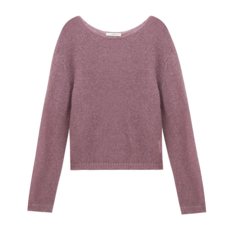 カットソー シアーニット 透け感長袖プルオーバー