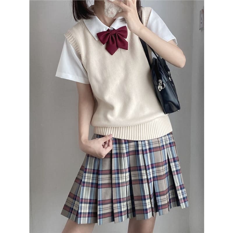カットソー 学生風ニットベスト