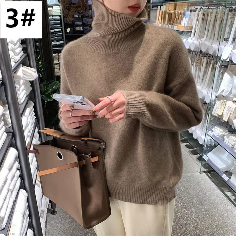 カットソー 秋冬新作 ハイネック ニット セーター 長袖 レディース 全9色