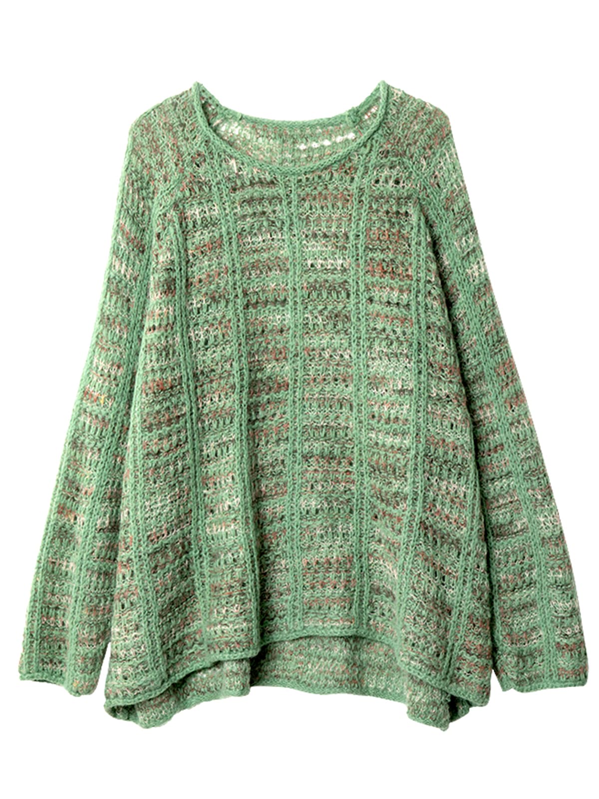 カットソー ふわもこ編み上げゆったりプルオーバー