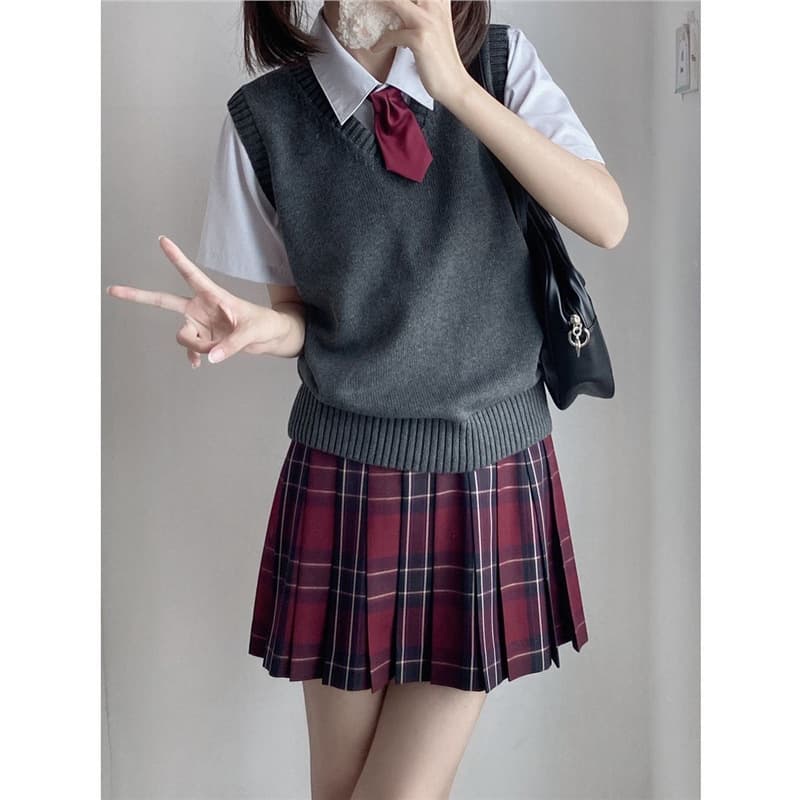 カットソー 学生風ニットベスト