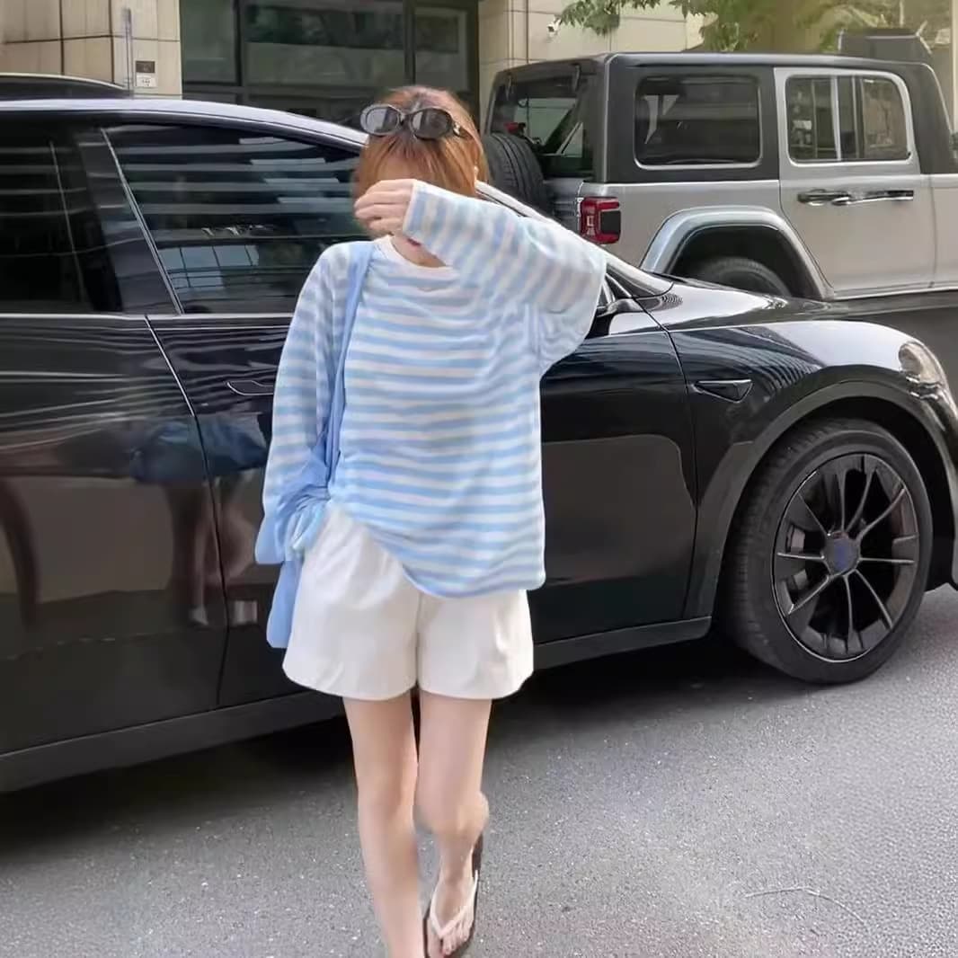 カットソー 優しい風合い ボーダー長袖カットソー