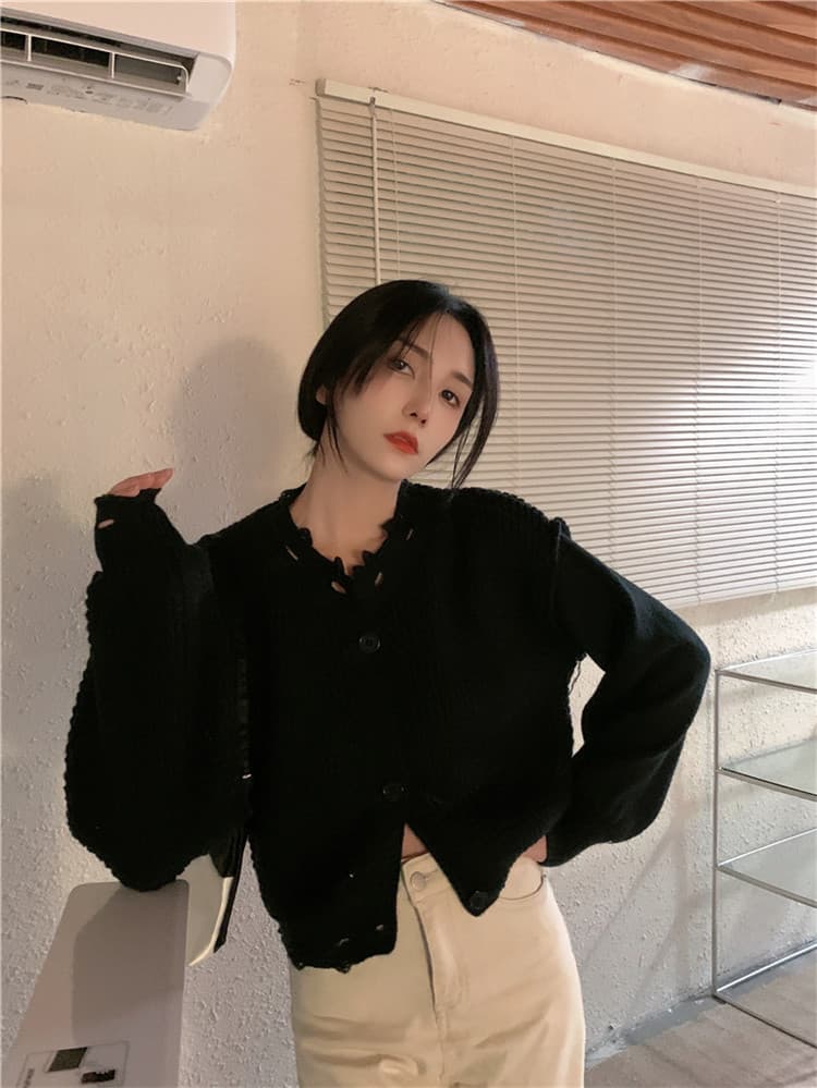 カットソー 冬服 ゆったり長袖ニット カーディガン セーター