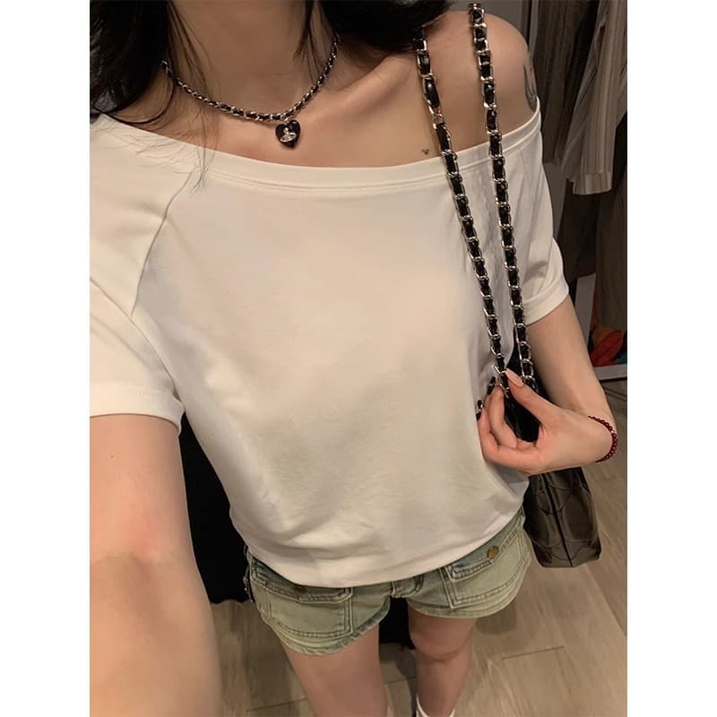 カットソー 肩見せゆったりボートネック