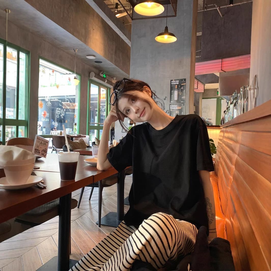 カットソー シンプル クルーネック Tシャツ