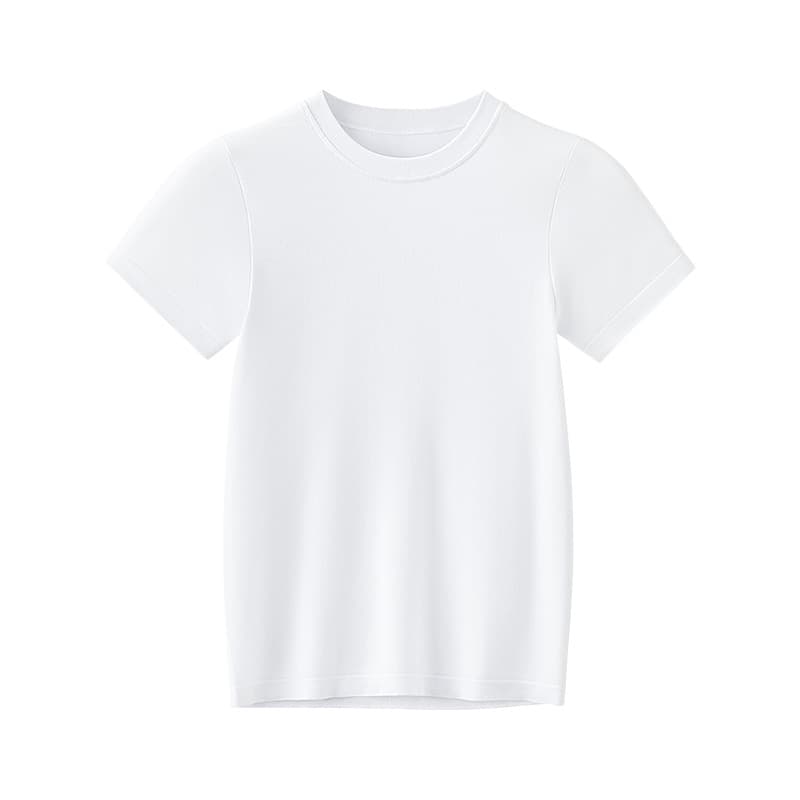 カットソー すっきりハイネックショート丈半袖