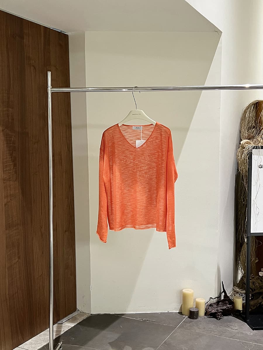 カットソー エアリー素材ゆったりVネックプルオーバー